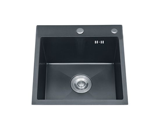 Nerūsējoša tērauda izlietne VENTO 40X50X22 ,iegriežama, grafīta krāsa Nerūsējoša tērauda izlietnes