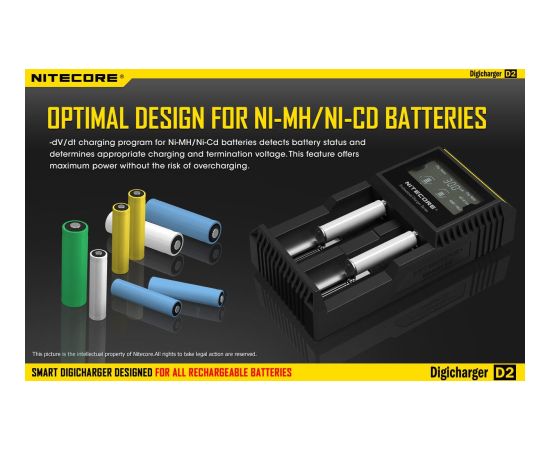 BATTERY CHARGER 2-SLOT/D2 EU NITECORE Baterijas un akumulatori
