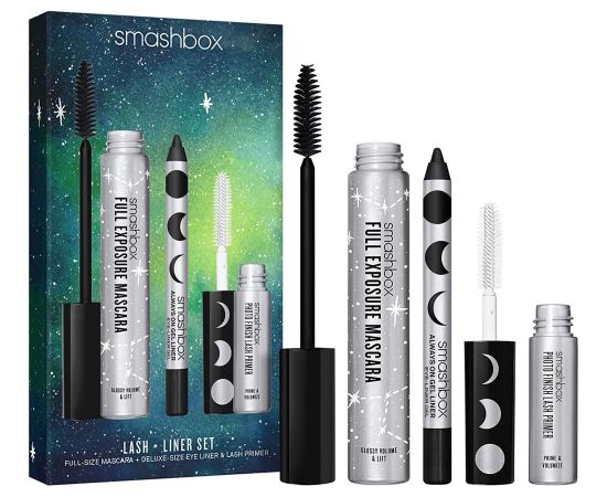 Set Smashbox: Photo Finish, Eyelash Primer, 4 ml + Always On, Gel Pencil Eyeliner, Brewed, 1.2 g + Full Exposure, Waterproof, Volumizing, Mascara, Black, 9.56 ml Dekoratīvā kosmētika