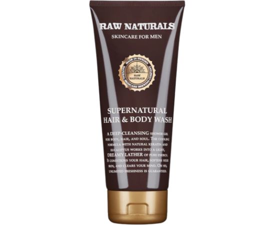Raw Naturals, Supernatural, 100% vegan, Hair Shampoo, Conditioner & Shower Gel 3-In-1, 200 ml Šampūni