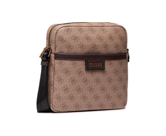 Guess, Vezzola, Document Holder, Textile Crossbody Bag, Brown, For Women Somas portatīvajiem datoriem