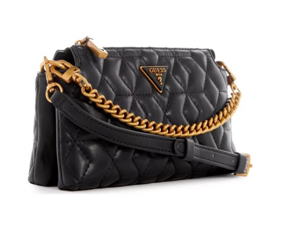 Guess, Elenia, Synthetic Leather, Mini, Textile Crossbody Bag, Black, QB867772, For Women Somas portatīvajiem datoriem