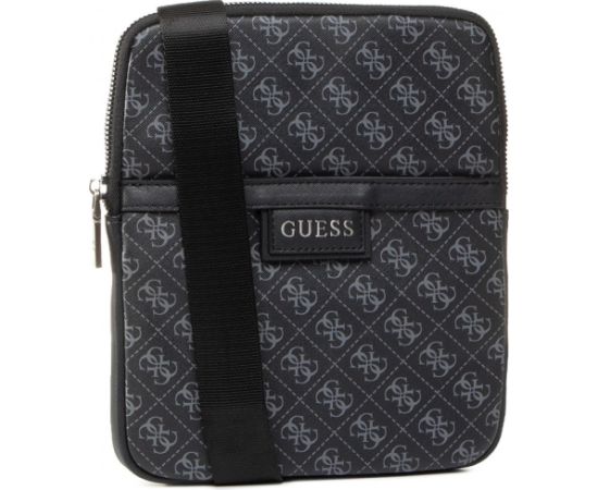 Guess, Dan, Flat Top Zip, Textile Crossbody Bag, Black, For Men Somas portatīvajiem datoriem