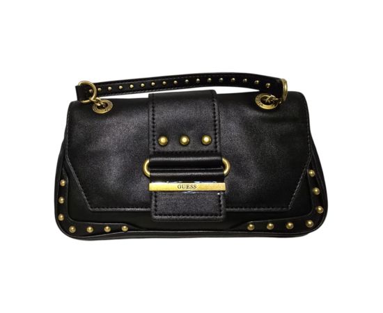 Guess, Belle, Synthetic Leather, Belt, Magnetic Clip, Textile Crossbody Bag, Black, VG774421, 29 x 15 x 4 cm, For Women Somas portatīvajiem datoriem