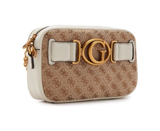 Guess, Aviana, Textile Crossbody Bag, Beige/White, 25 x 15 x 6.5, For Women Somas portatīvajiem datoriem