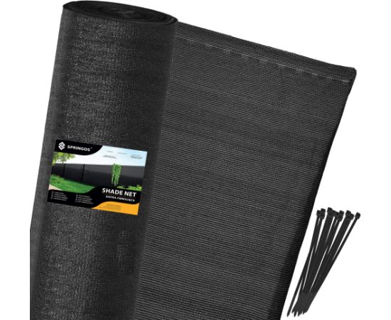 Затеняющая сетка Springos SN0040 140 г/м2 1,5х10м 50 Кабельных стяжек черные Теплицы