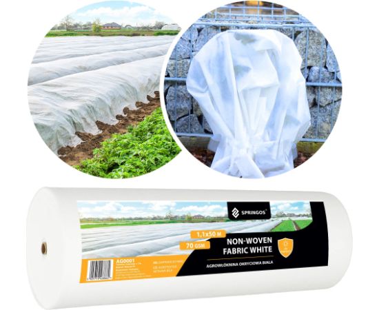 Зимний агротекстиль Springos AG0001 70г/м2 50х1,1м белый Теплицы
