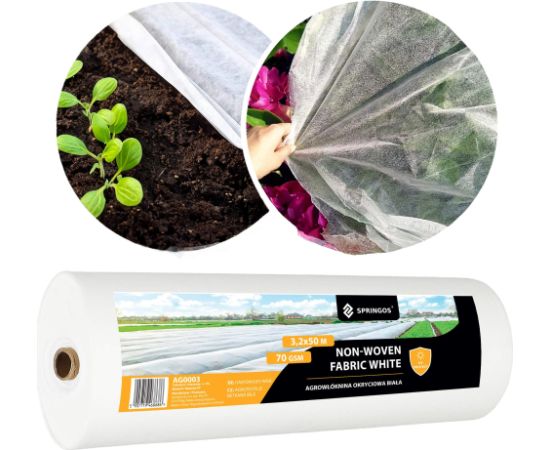 Ziemas agrotekstils Springos AG0003 70g/m2 50x3,2m balts Siltumnīcas