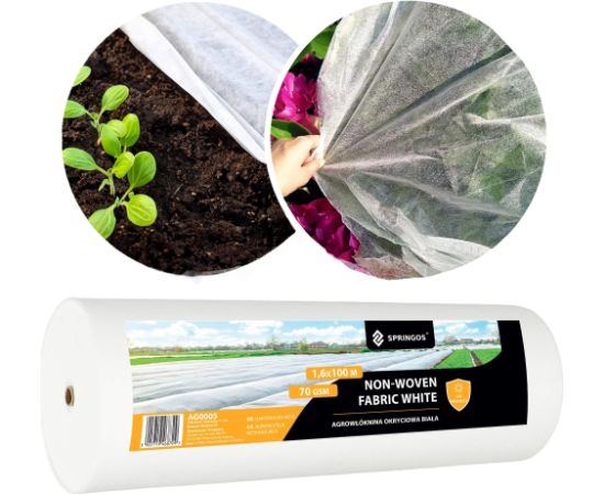 Ziemas agrotekstils Springos AG0005 70g/m2 100x1,6m balts Siltumnīcas