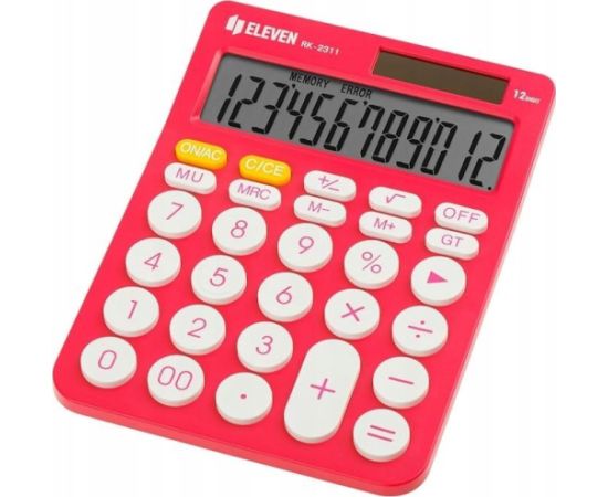 Kalkulator Eleven ELEVEN Kalkulator biurowy w kolorze różowym, okrągłe białe przyciski, RK2311PK Jaunumi - Birojam