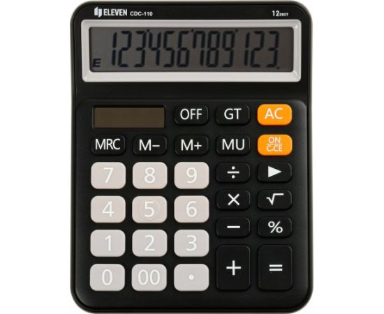 Kalkulator Eleven ELEVEN Kalkulator biurowy w kolorze czarnym, szare przyciski numeryczne, CDC110BK Jaunumi - Birojam