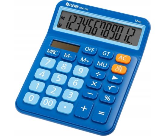 Kalkulator Eleven ELEVEN Kalkulator biurowy w kolorze niebieskim, jasno-niebieskie przyciski numeryczne, CDC110BL Jaunumi - Birojam