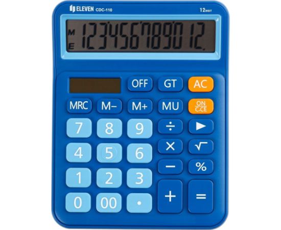 Kalkulator Eleven ELEVEN Kalkulator biurowy w kolorze niebieskim, jasno-niebieskie przyciski numeryczne, CDC110BL Jaunumi - Birojam