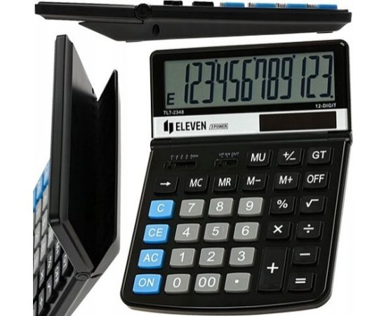 Kalkulator Eleven ELEVEN Kalkulator biurowy z regulowanym kątem wyświetlacza TLT2348 czarny Jaunumi - Birojam