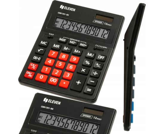 Kalkulator Eleven ELEVEN kalkulator biurowy czarny z pomarańczową klawiaturą numeryczną CDB1201BK-OR Новости - Для офиса