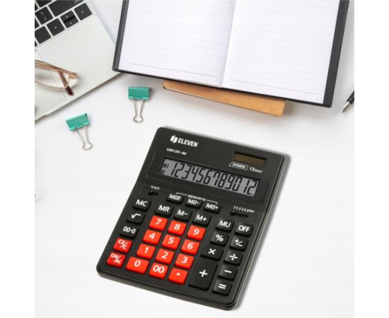 Kalkulator Eleven ELEVEN kalkulator biurowy czarny z pomarańczową klawiaturą numeryczną CDB1201BK-OR Новости - Для офиса
