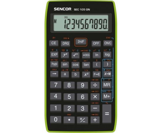 Kalkulator Sencor Kalkulator Sencor, SEC 105 GN, czarna, szkolny, 10 cyfr, zielona ramka - SEC 105 GN Jaunumi - Birojam