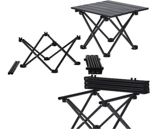 3 vienā salokāms ceļojumu komplekts: galds un 2 krēsli, REDCLIFFS bēšs Кемпинг стулья
