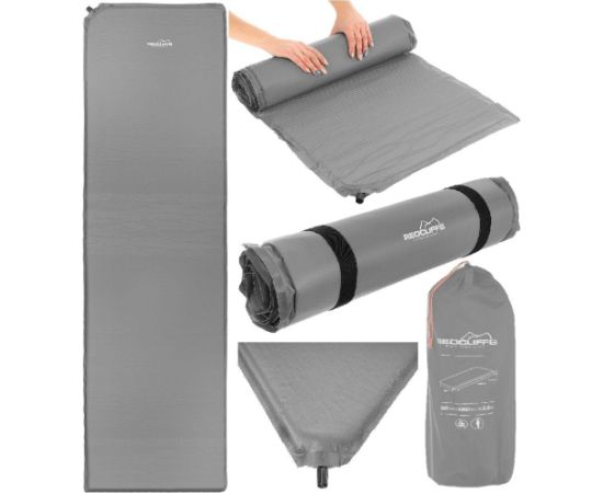 Pašpiepūšošais tūristu paklājiņš, matracis, 180x50x2,5 cm, pelēks, Redcliffs гамаки