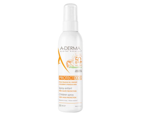 A-Derma, Protect Kids, High UV protection, Sunscreen Spray, SPF 50+, 200 ml Косметика для тела