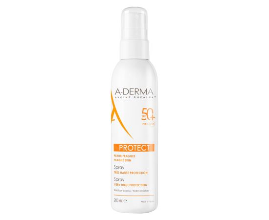 A-Derma, Protect, High UV protection, Sunscreen Spray, SPF 50+, 200 ml Косметика для тела