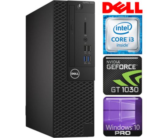 DELL 3050 SFF i3-7100 8GB 128SSD M.2 NVME GT1030 2GB WIN10Pro Atjaunoti personālie datori