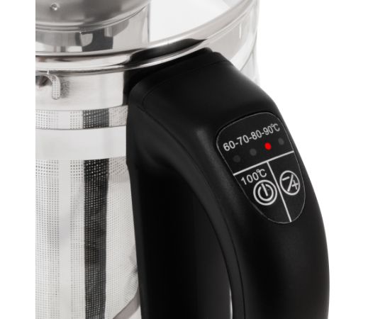 Adler Kettle AD 1299 Electric 2200 W 1.5 L Glass 360° rotational base Black Tējkannas (elektriskās)