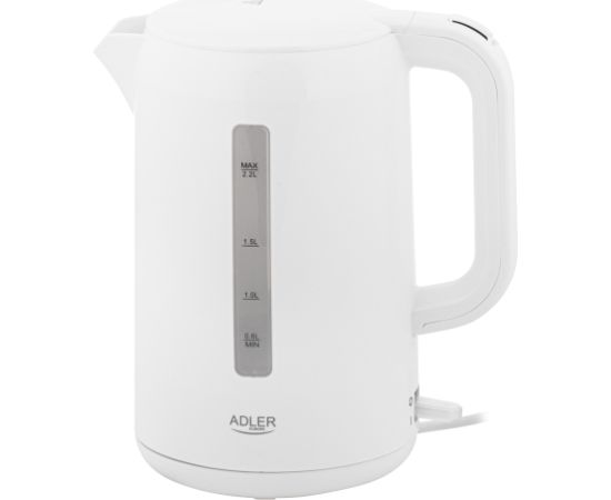 Adler Kettle AD 1386 Electric 1850 W 2.2 L Plastic 360° rotational base White Чайники (электрические)