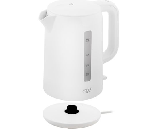 Adler Kettle AD 1386 Electric 1850 W 2.2 L Plastic 360° rotational base White Чайники (электрические)