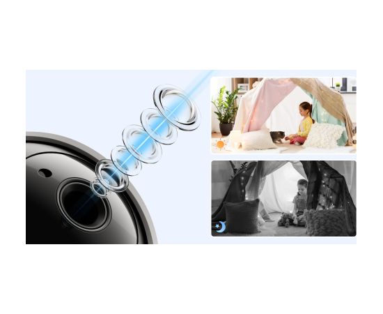 Reolink Smart Wi-Fi PT Indoor Security Camera E331 PTZ 5 MP F4mm/F1.6 H.264 Micro SD, Max. 512 GB Video novērošanas kameras