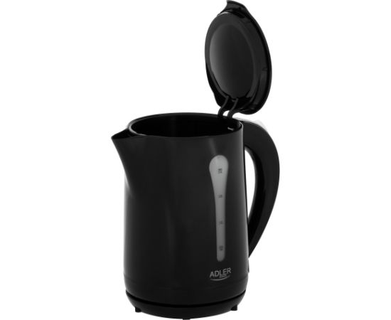 Adler Kettle AD 1244 Electric 1850 W 2.5 L Plastic 360° rotational base Black Tējkannas (elektriskās)