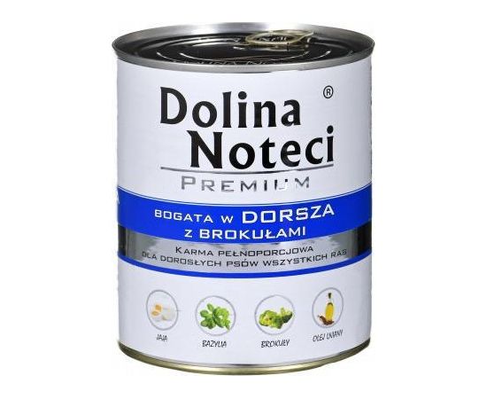 Dolina Noteci DOLINA NOTECI Premium bogata w dorsza z brokułami - mokra karma dla psa - 800g Suņu barība