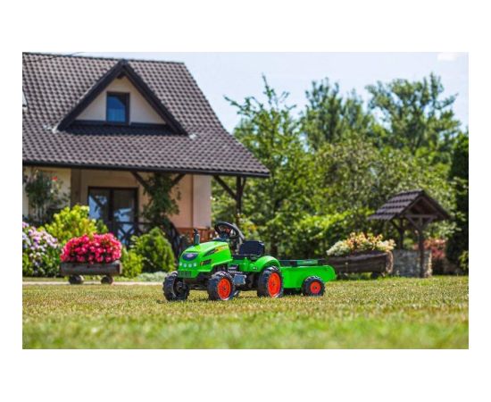 Falk Traktorek X Tractor Zielony z Przyczepką Klakson Jaunumi, Bērnu preces