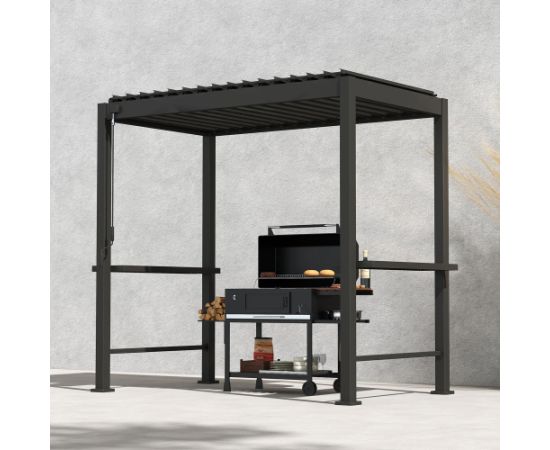 Gazebo MIRADOR BBQ 2,55x1,5m, dark grey Тенты и аксессуары