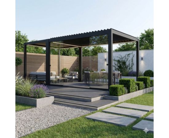 Stikla bīdāmās durvis nojumei MIRADOR-111 3m Nojumes un aksesuāri