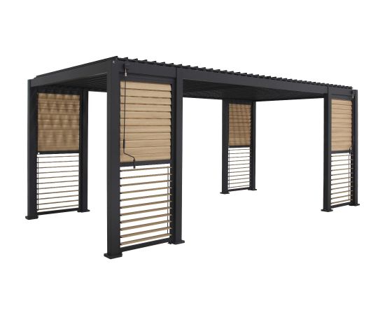 Gazebo MIRADOR-111 with louvred walls 3x6m, dark grey Тенты и аксессуары