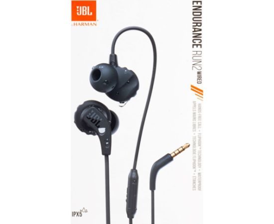JBL   JBL Endurance Run 2 Waterproof Wired Headphones - Black Austiņas