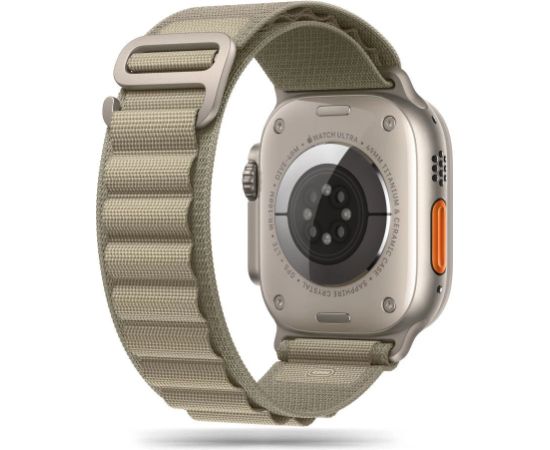 Tech-Protect Nylon Pro Strap for Apple Watch 4 | 5 | 6 | 7 | 8 | 9 | SE | Ultra 1 | 2 (42|44|45|49 mm) - Titanium Olive Smart-Watch aksesuāri