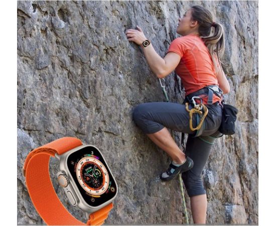 Tech-Protect Nylon Pro Strap for Apple Watch 4 | 5 | 6 | 7 | 8 | 9 | SE | Ultra 1 | 2 (42|44|45|49 mm) - Titanium Olive Smart-Watch aksesuāri