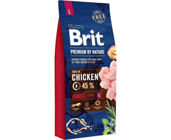BRIT Premium by Nature Junior L Chicken - dry dog food - 15 kg Suņu barība