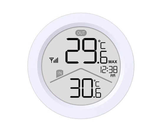 GreenBlue wireless weather station, IN/OUT temperature, clock, °C/°F selectable, range up to 60 m, GB162 Meteoroloģiskās stacijas