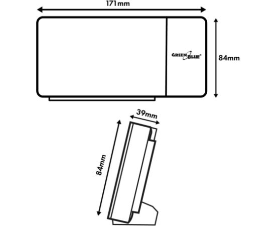Digital LED clock radio with GreenBlue projector, FM radio, alarm, 12/24 clock, 5V DC USB power supply + CR2032, GB172 Aудио-видео