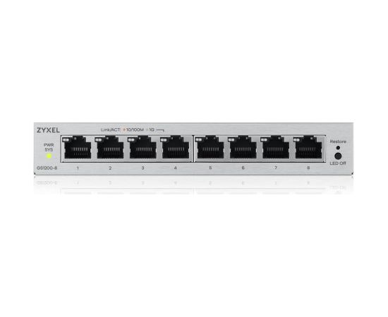 Zyxel GS1200-8V3 Managed L2 Gigabit Ethernet (10/100/1000) Desktop Grey Switch