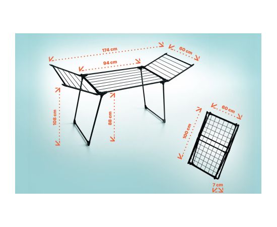 PROMIS SCOPELLO clothes dryer, extendable, black Veļas žāvēšana