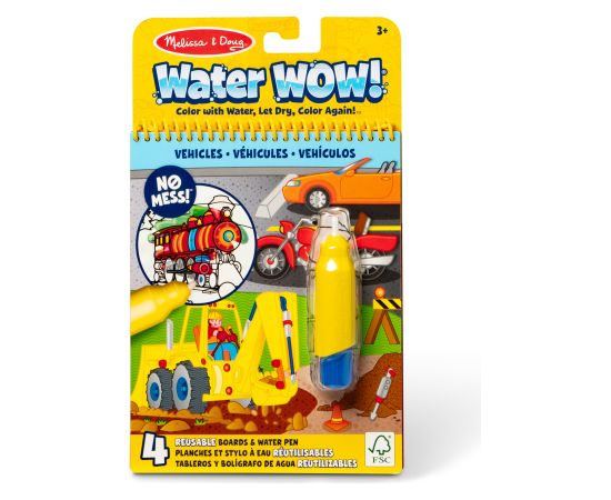 MELISSA & DOUG Water Wow! Ūdens krāsojamā grāmata – Transportlīdzekļi Radošās rotaļlietas