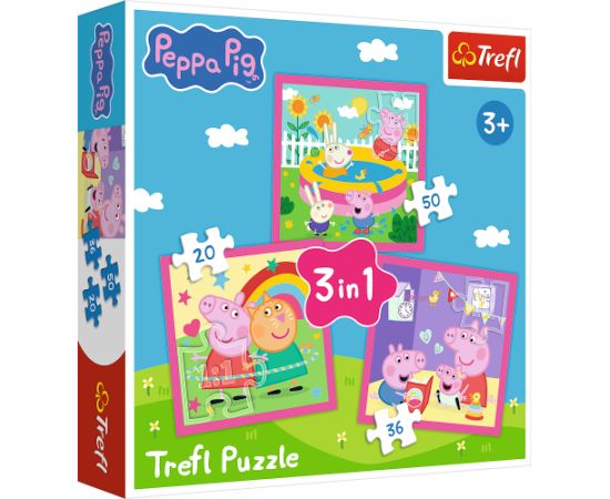 TREFL PEPPA PIG Pužļu komplekts 3in1 Peppa Puzles