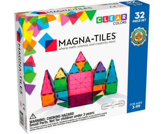 MAGNA-TILES Magnētiskais konstruktors "Tīras krāsas", 32 gab. Konstruktori 