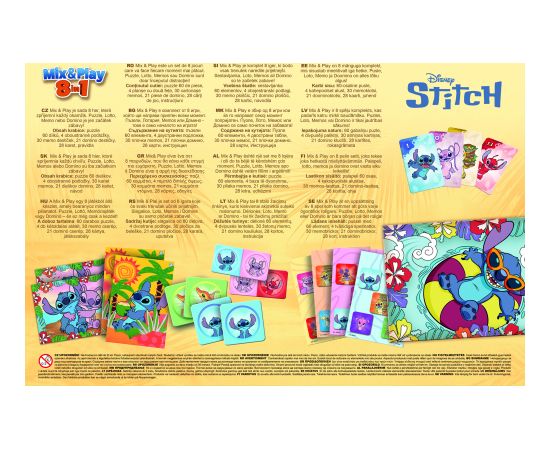 TREFL DISNEY STITCH 8in1 Mix&play набор настольных игр Galda spēles