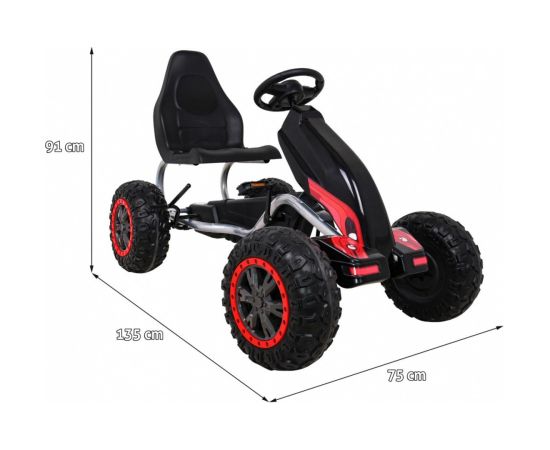 Jokomisiada Wielki Gokart na pedały do 100kg STRONG Piankowe koła czarny EDUKAMP Новости - Детские товары