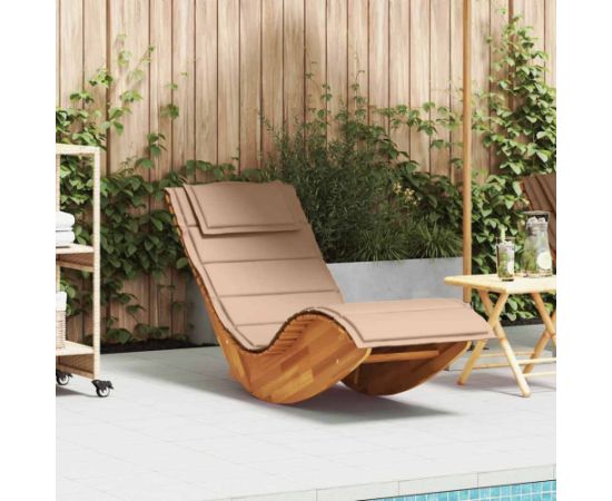 vidaXL Leżak bujany z poduszką, lite drewno akacjowe Шезлонги и пляжные стулья